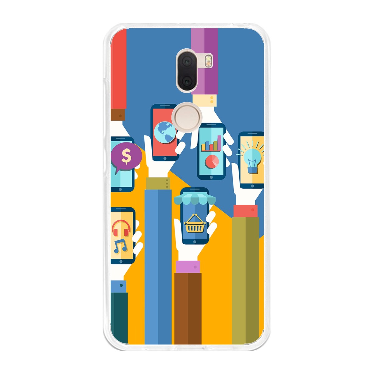 Funda Gel Tpu para Xiaomi Mi 5S Plus Diseño Apps Dibujos