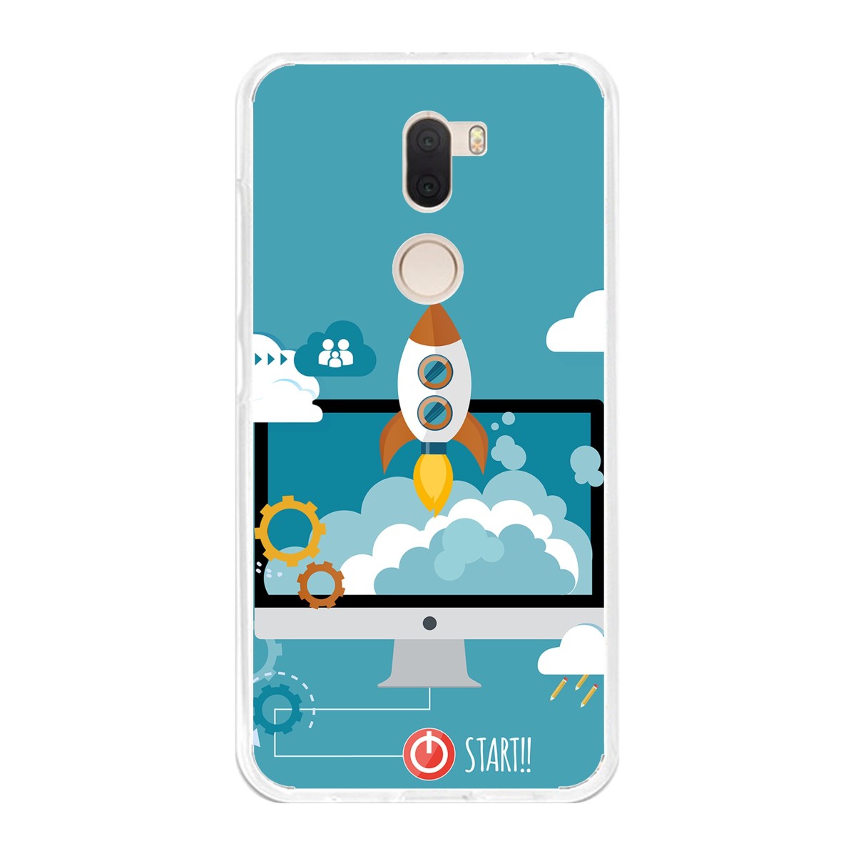 Funda Gel Tpu para Xiaomi Mi 5S Plus Diseño Cohete Dibujos