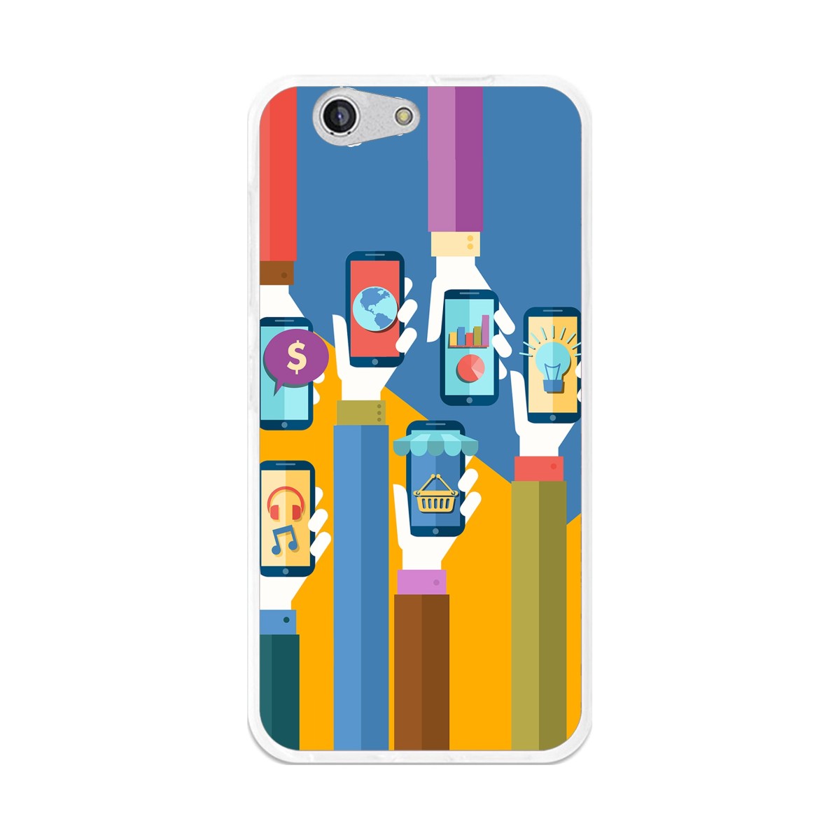 Funda Gel Tpu para Zte Blade A512 Diseño Apps Dibujos