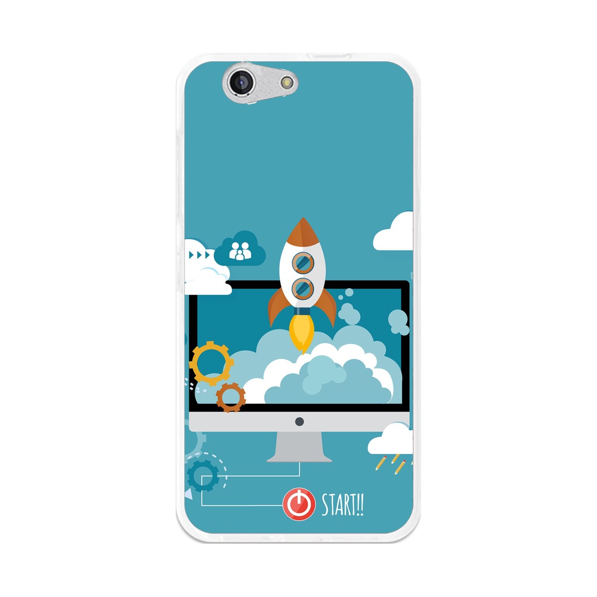 Funda Gel Tpu para Zte Blade A512 Diseño Cohete Dibujos