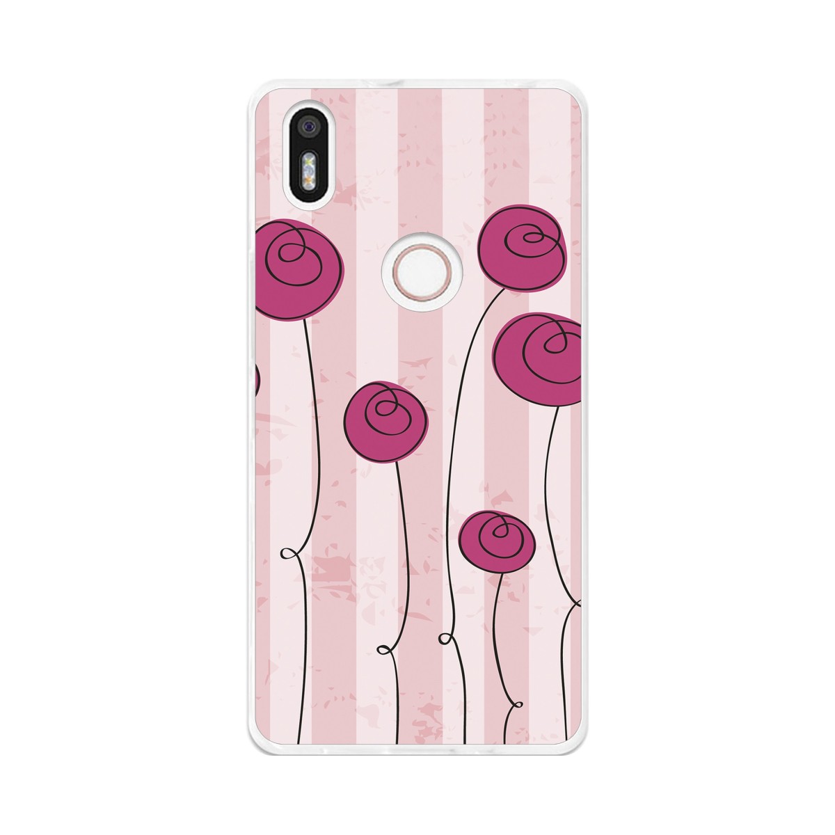 Funda Gel Tpu para Bq Aquaris X5 Plus Diseño Flores Vintage Dibujos