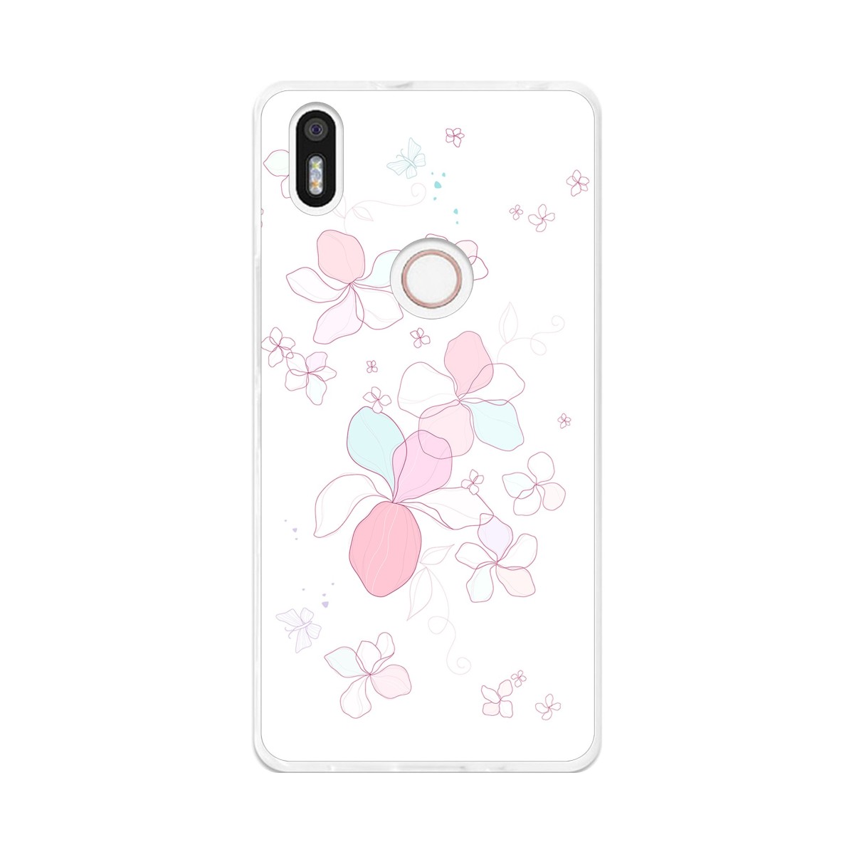 Funda Gel Tpu para Bq Aquaris X5 Plus Diseño Flores-Minimal Dibujos
