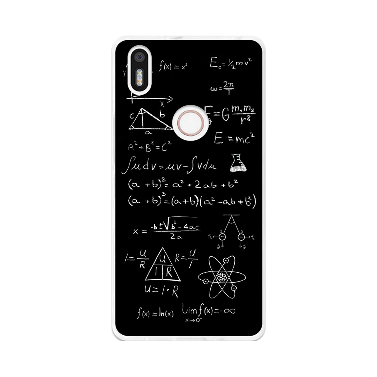 Funda Gel Tpu para Bq Aquaris X5 Plus Diseño Formulas Dibujos