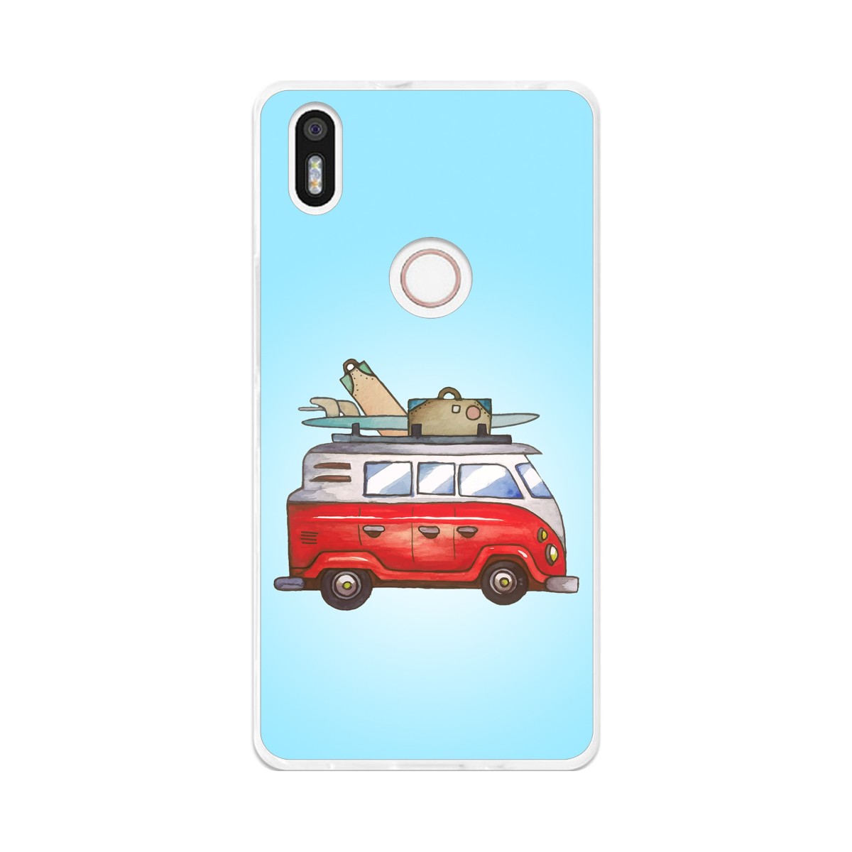 Funda Gel Tpu para Bq Aquaris X5 Plus Diseño Furgoneta Dibujos