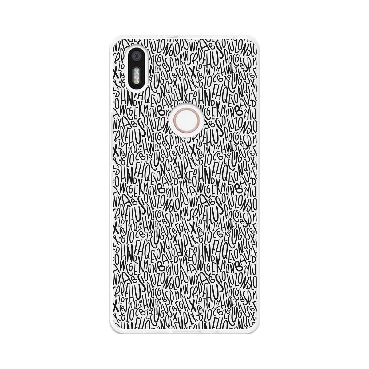 Funda Gel Tpu para Bq Aquaris X5 Plus Diseño Letras Dibujos