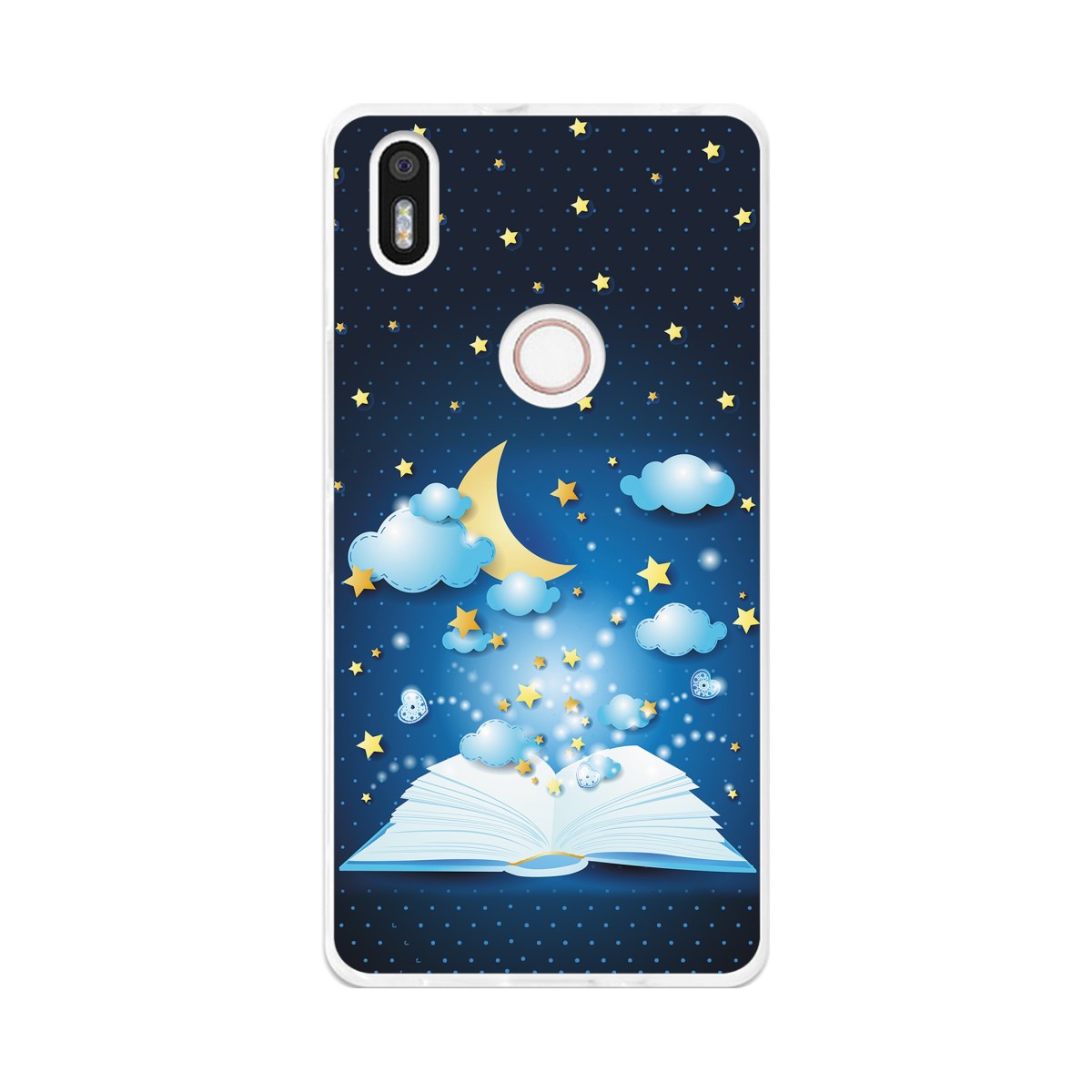 Funda Gel Tpu para Bq Aquaris X5 Plus Diseño Libro-Cuentos Dibujos