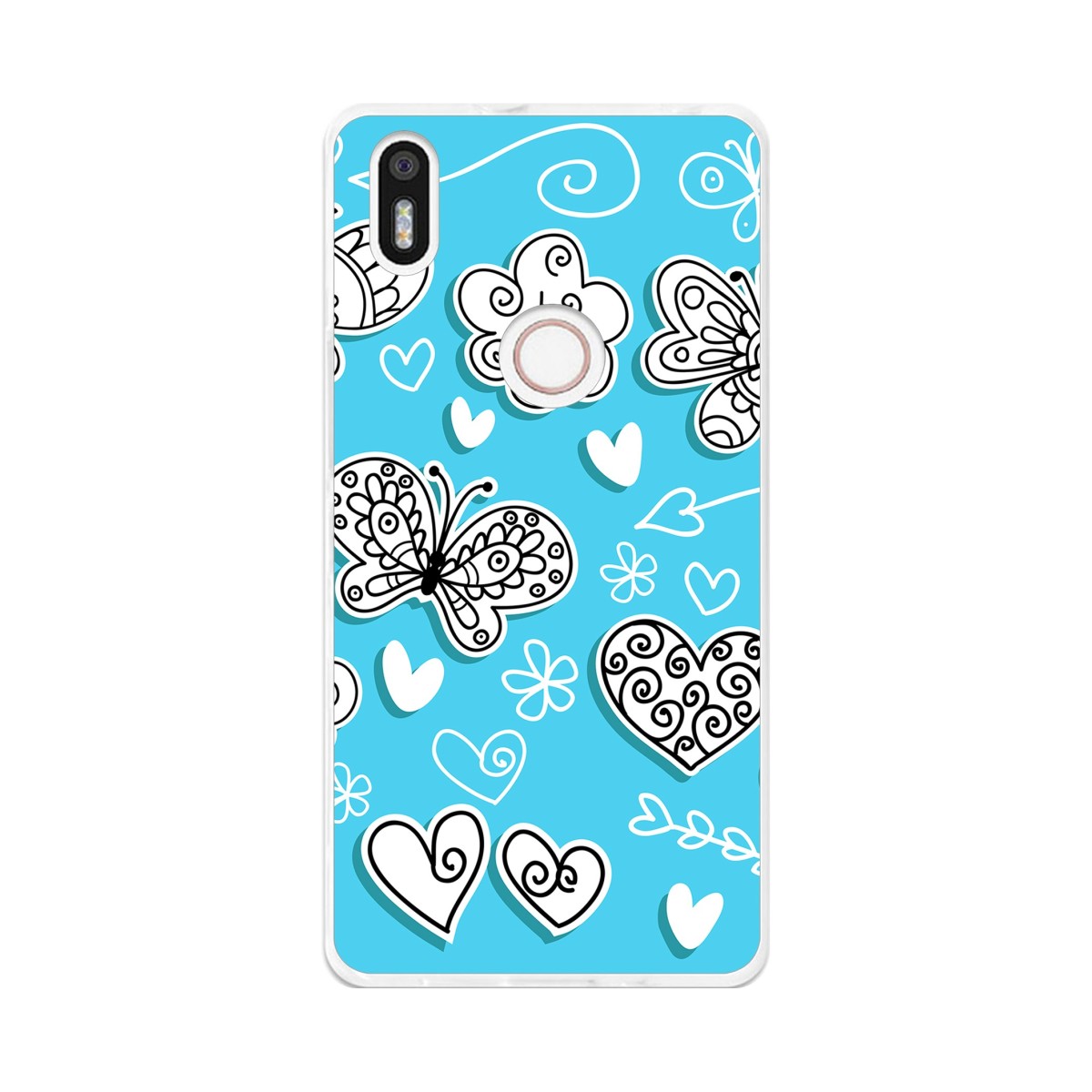 Funda Gel Tpu para Bq Aquaris X5 Plus Diseño Mariposas Dibujos