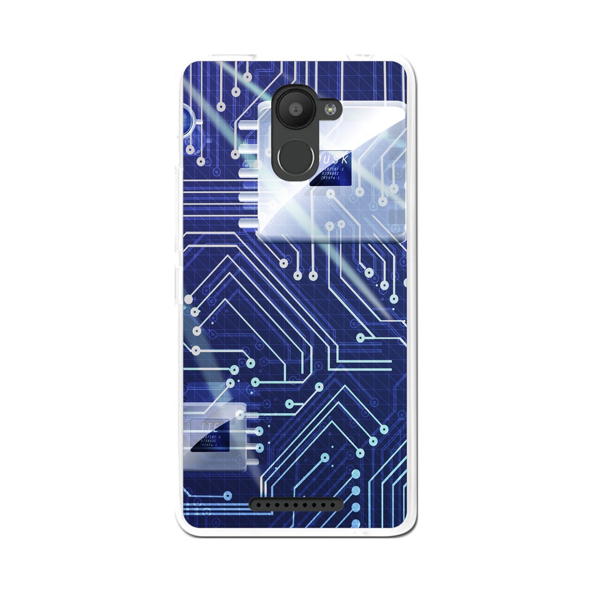 Funda Gel Tpu para Bq Aquaris U Plus Diseño Circuito Dibujos