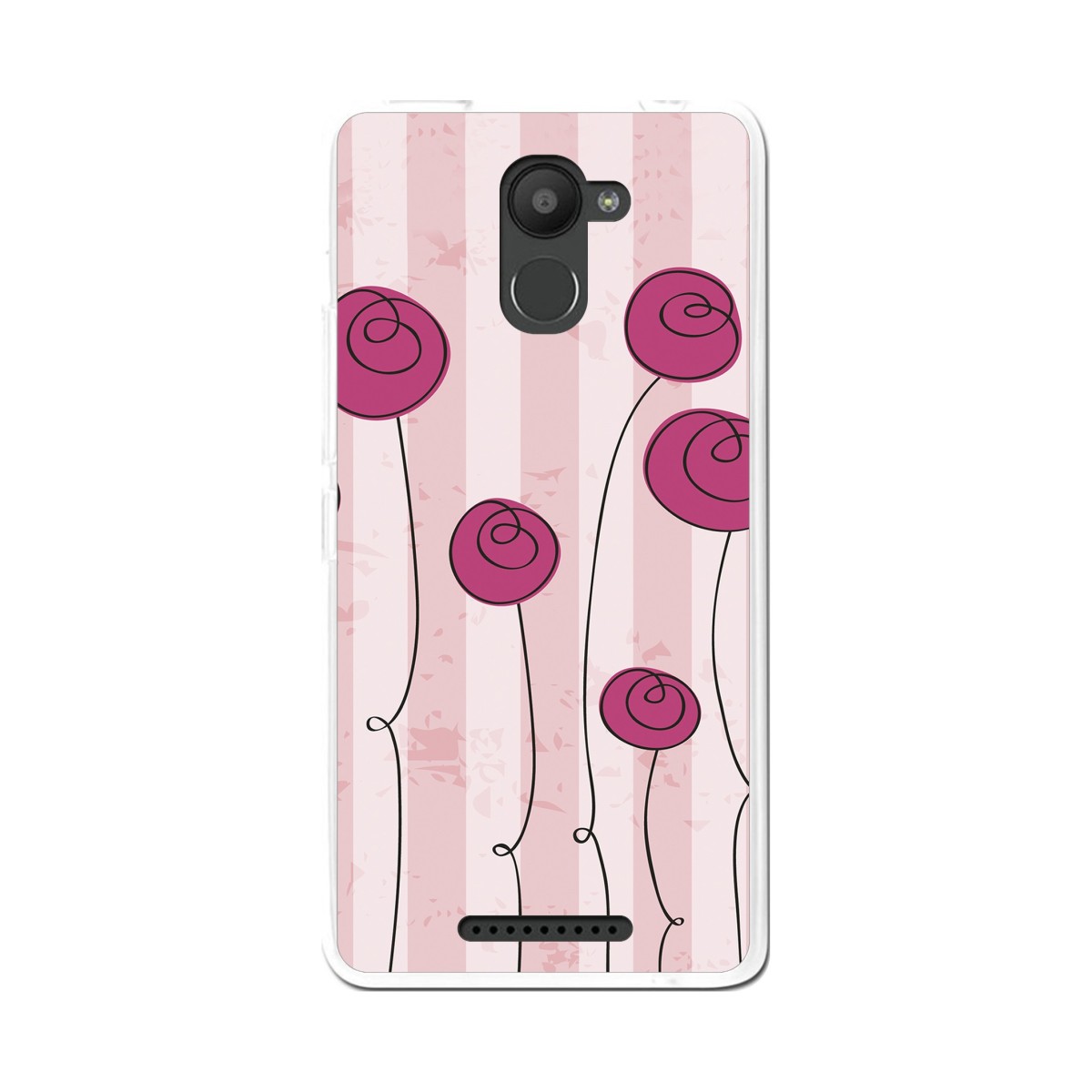 Funda Gel Tpu para Bq Aquaris U Plus Diseño Flores Vintage Dibujos