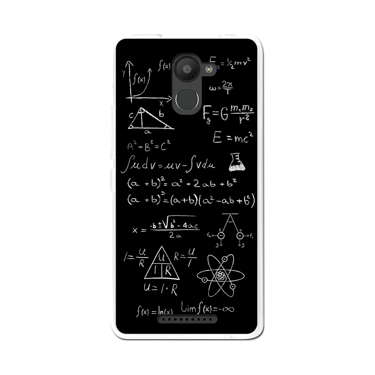 Funda Gel Tpu para Bq Aquaris U Plus Diseño Formulas Dibujos
