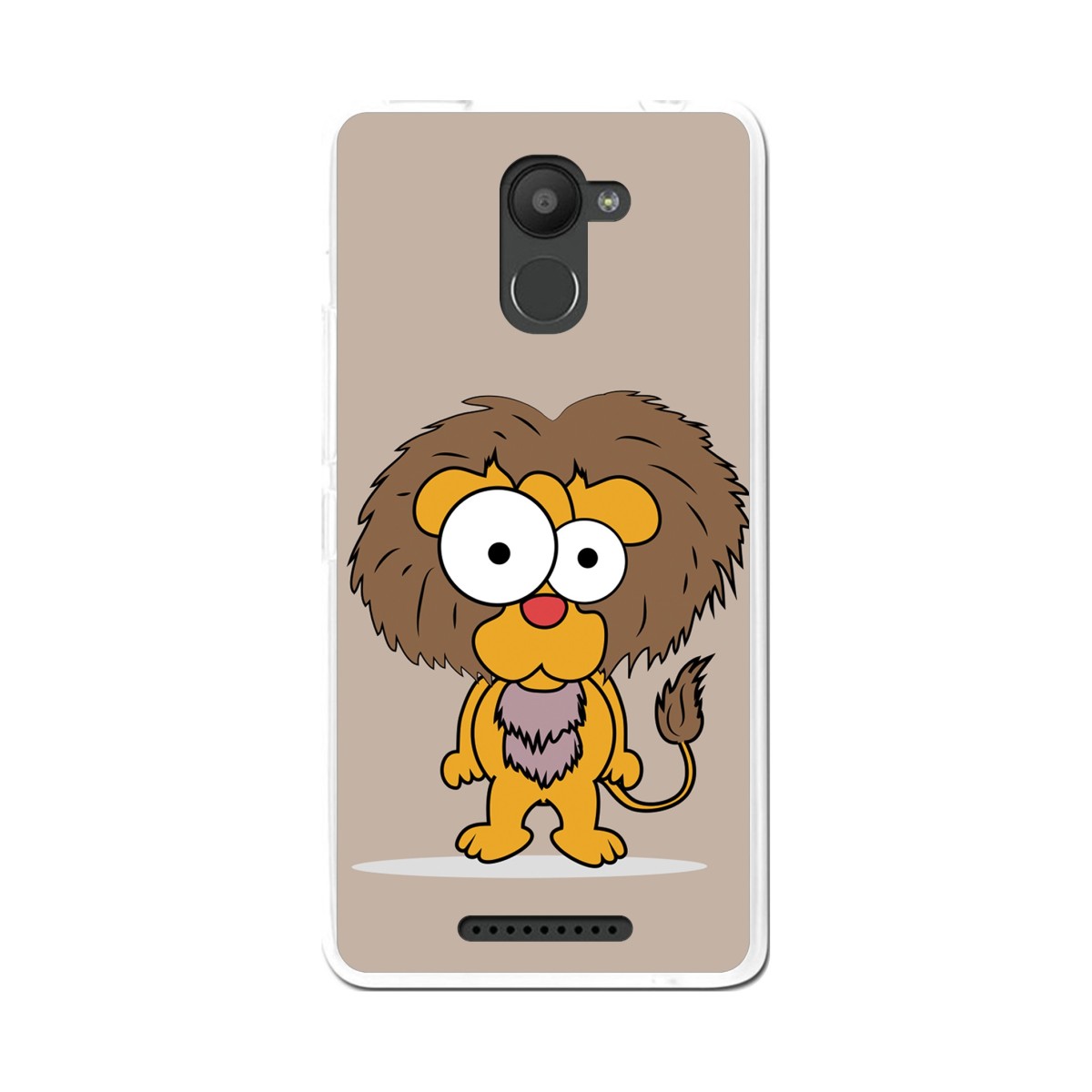 Funda Gel Tpu para Bq Aquaris U Plus Diseño Leon Dibujos