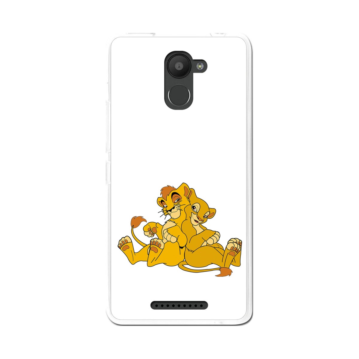 Funda Gel Tpu para Bq Aquaris U Plus Diseño Leones Dibujos