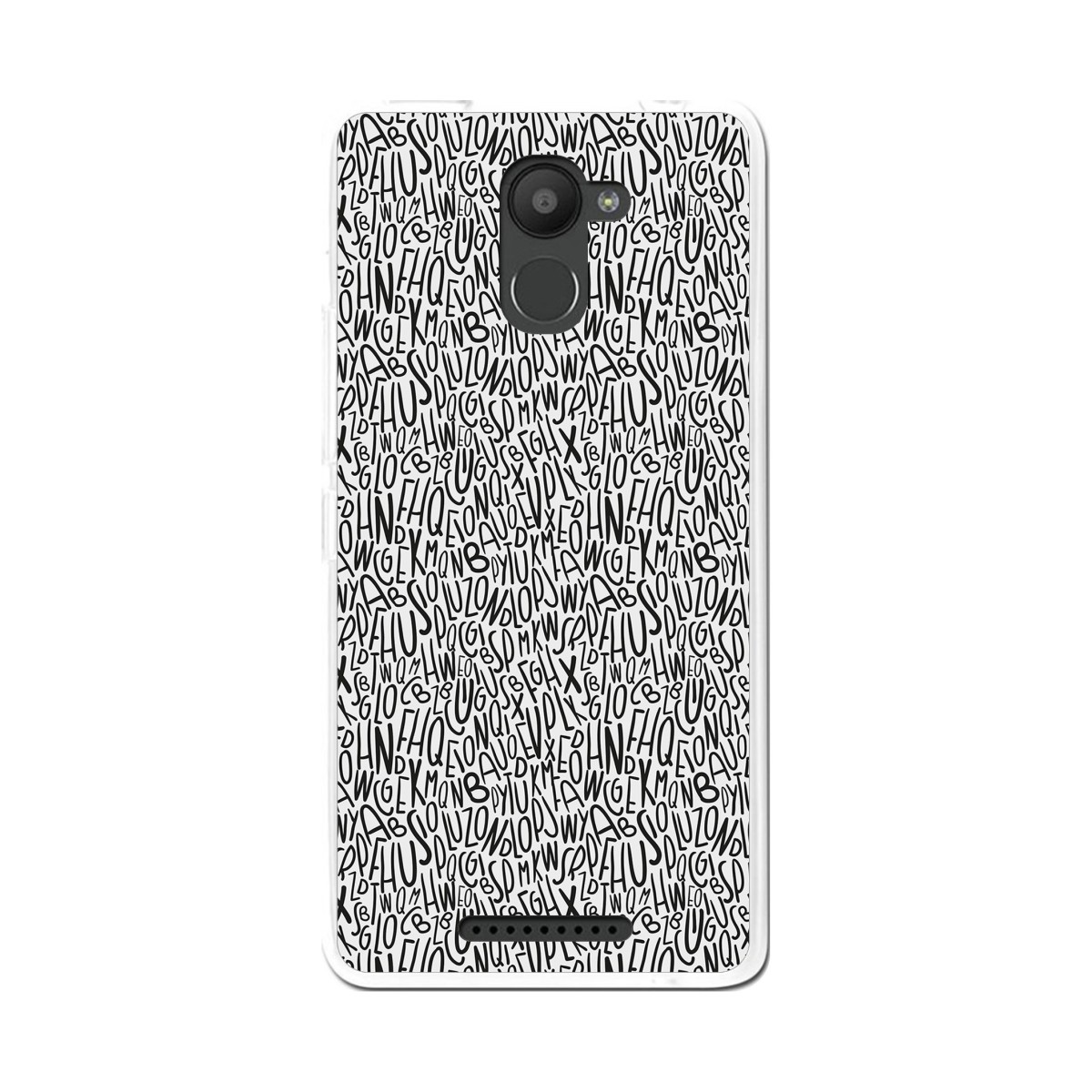 Funda Gel Tpu para Bq Aquaris U Plus Diseño Letras Dibujos