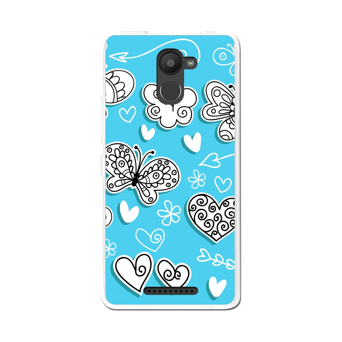 Funda Gel Tpu para Bq Aquaris U Plus Diseño Mariposas Dibujos