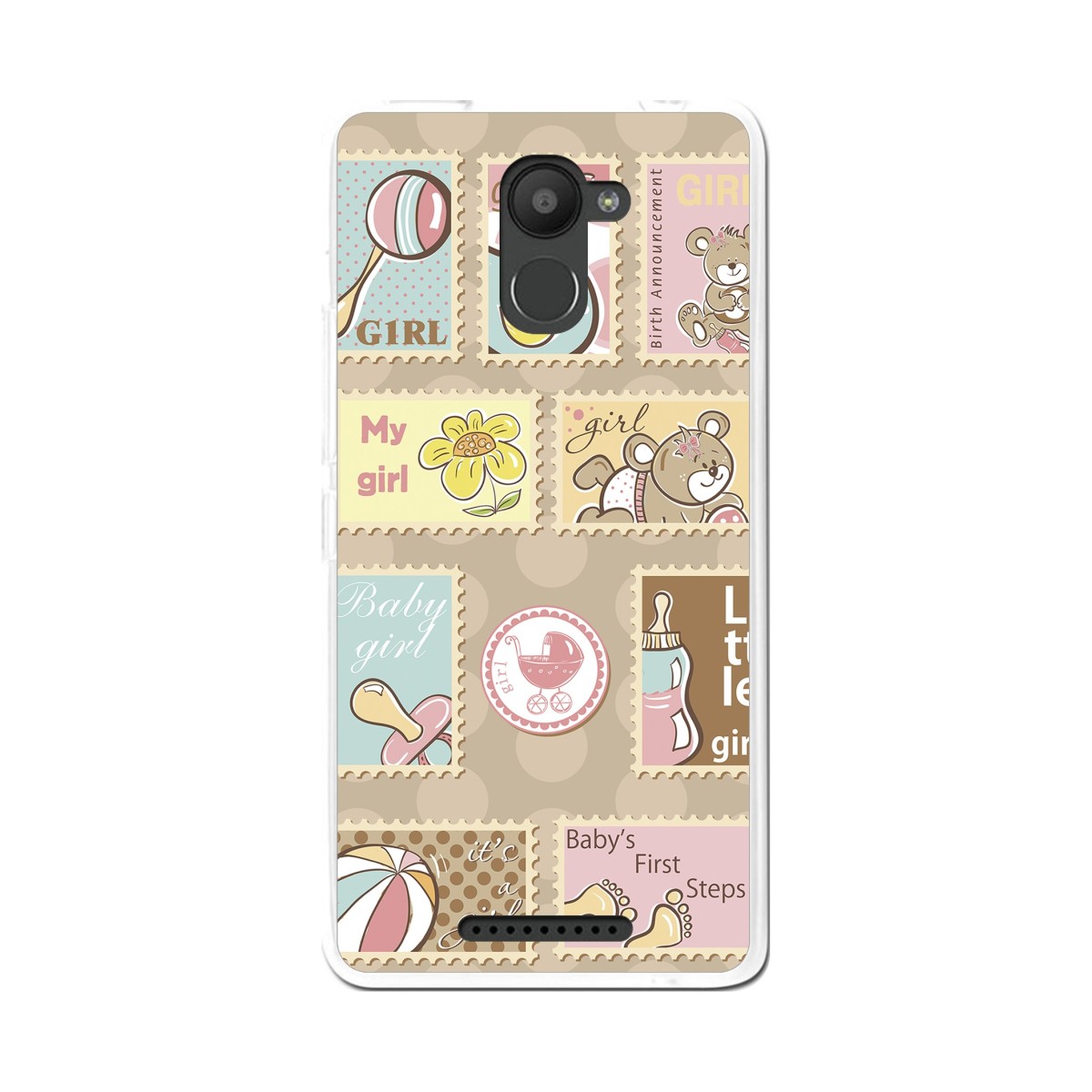 Funda Gel Tpu para Bq Aquaris U Plus Diseño Sellos Dibujos