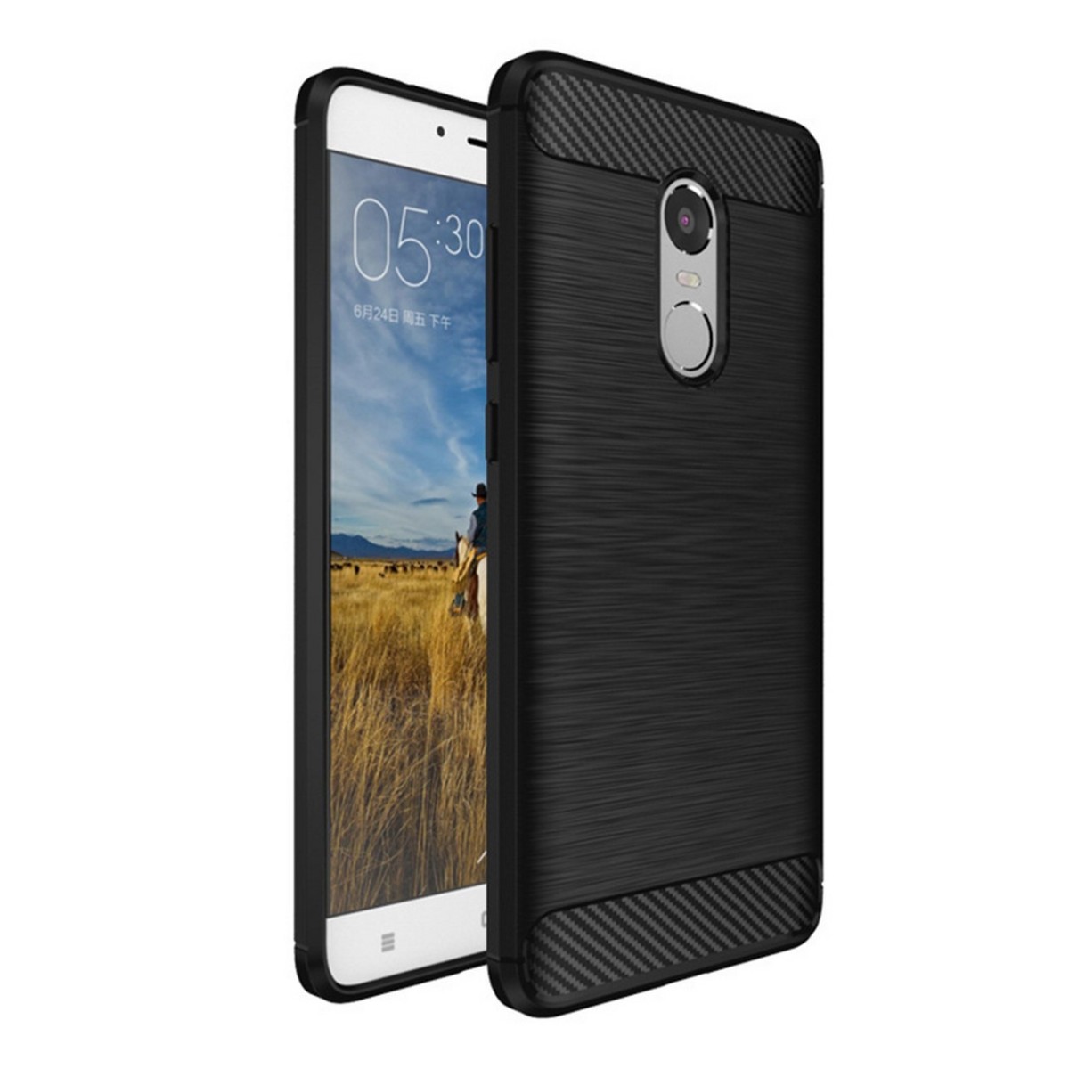Funda Gel Tpu Tipo Carbon Negra para Xiaomi Redmi Note 4 / 4X / 4 Pro