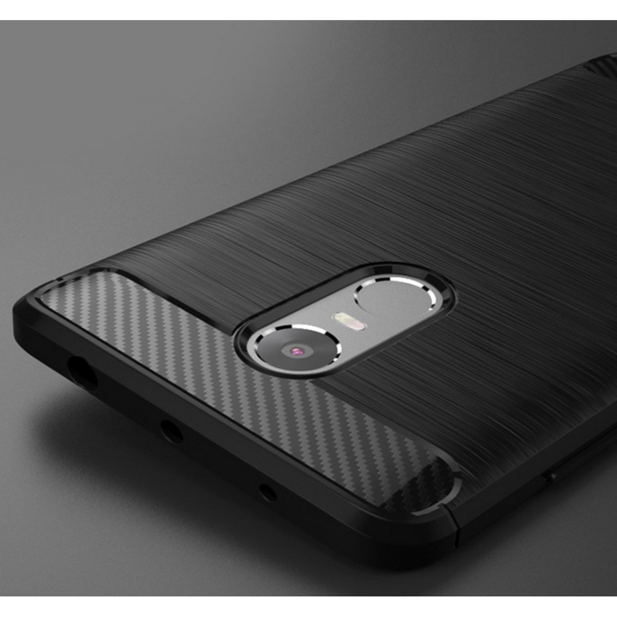 Funda Gel Tpu Tipo Carbon Negra para Xiaomi Redmi Note 4 / 4X / 4 Pro