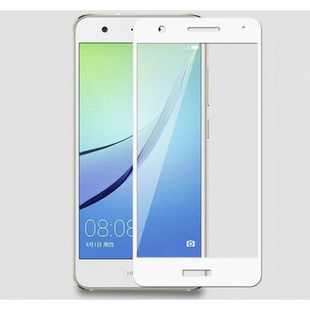 Protector Cristal Templado Frontal Completo Blanco para Huawei Nova Vidrio