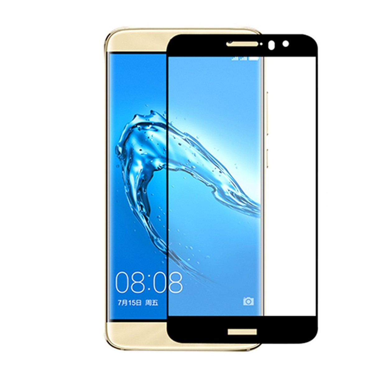 Protector Cristal Templado Frontal Completo Negro para Huawei Nova Plus Vidrio