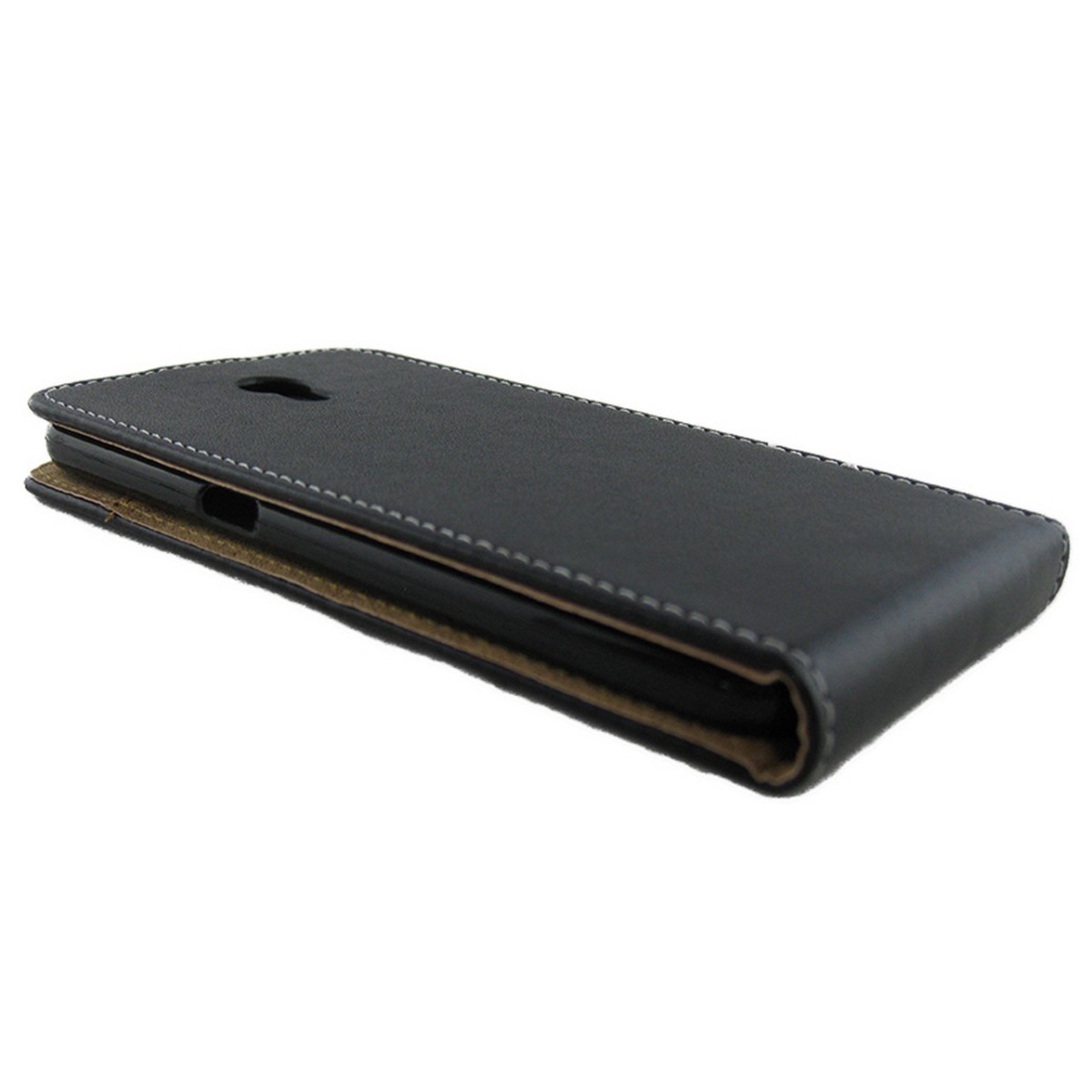 Funda Piel Premium Negra Ultra-Slim para Zte Blade V7