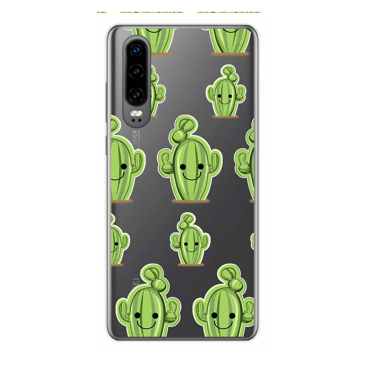 Funda Gel Transparente para Huawei P30 diseño Cactus Dibujos