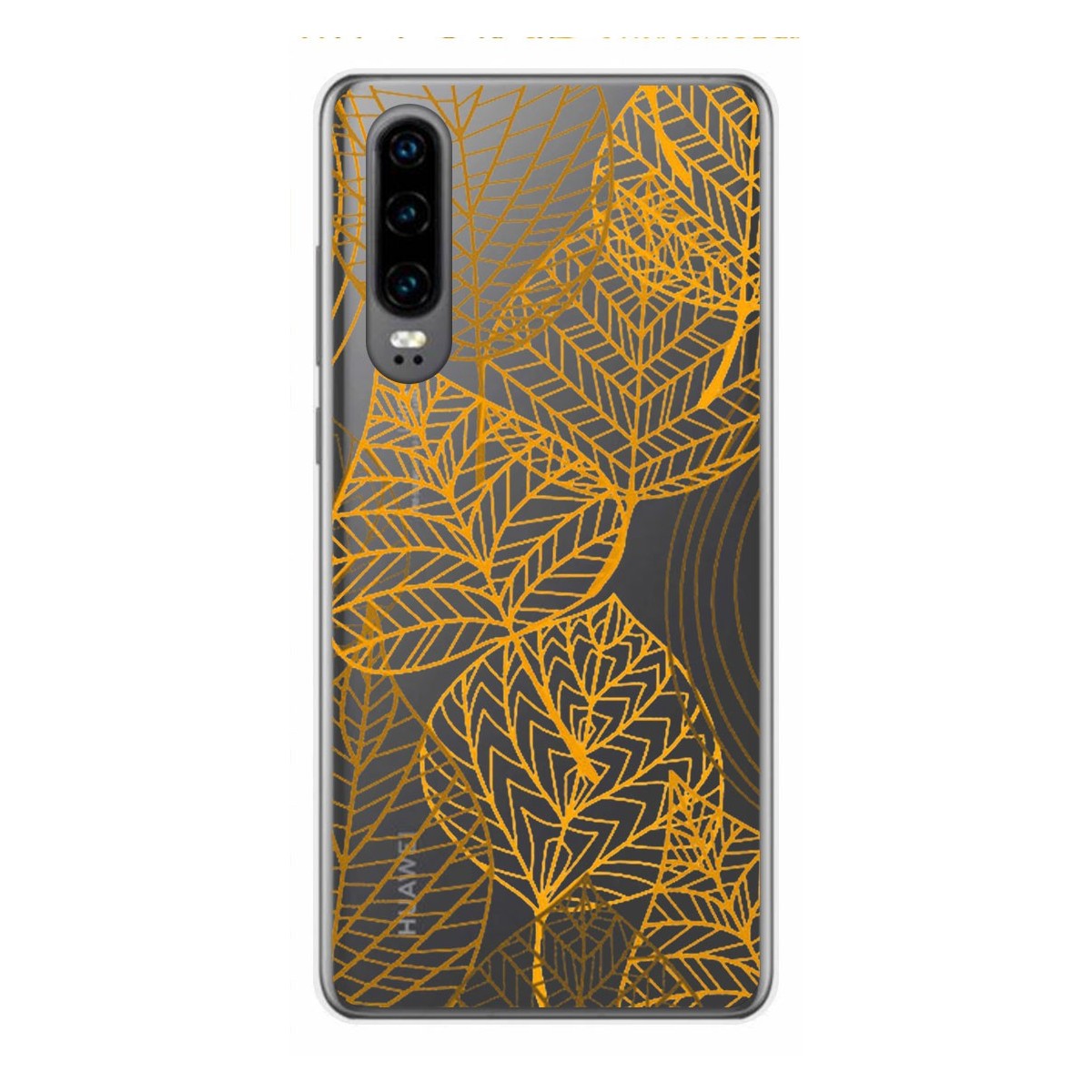 Funda Gel Transparente para Huawei P30 diseño Hojas Dibujos