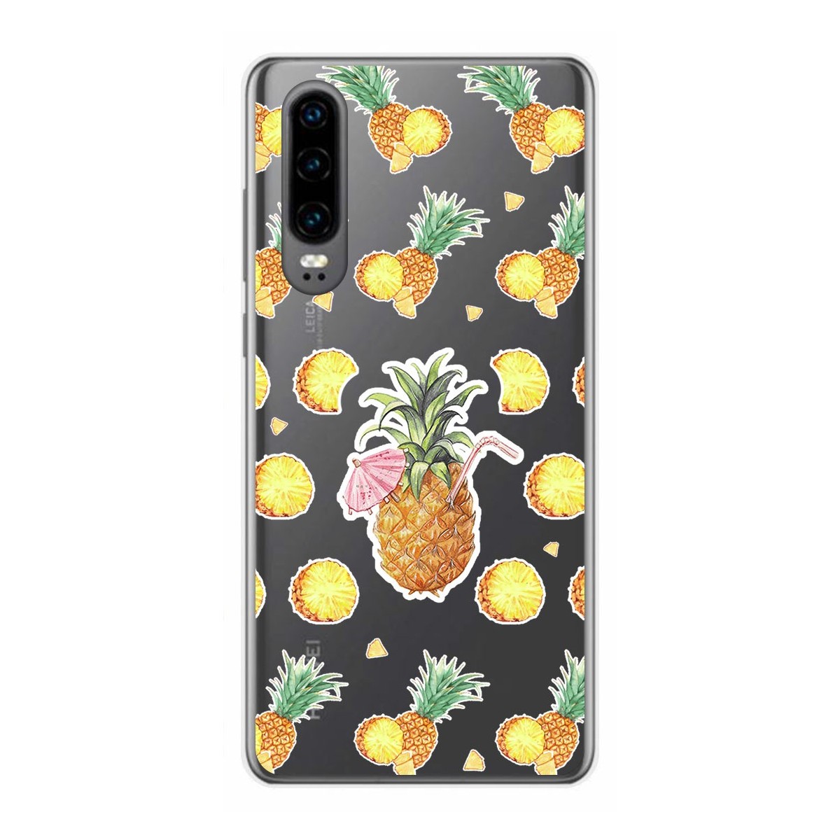Funda Gel Transparente para Huawei P30 diseño Piña Dibujos