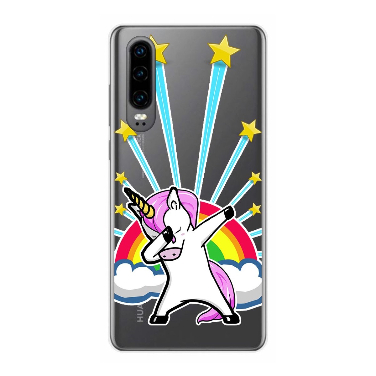 Funda Gel Transparente para Huawei P30 diseño Unicornio Dibujos