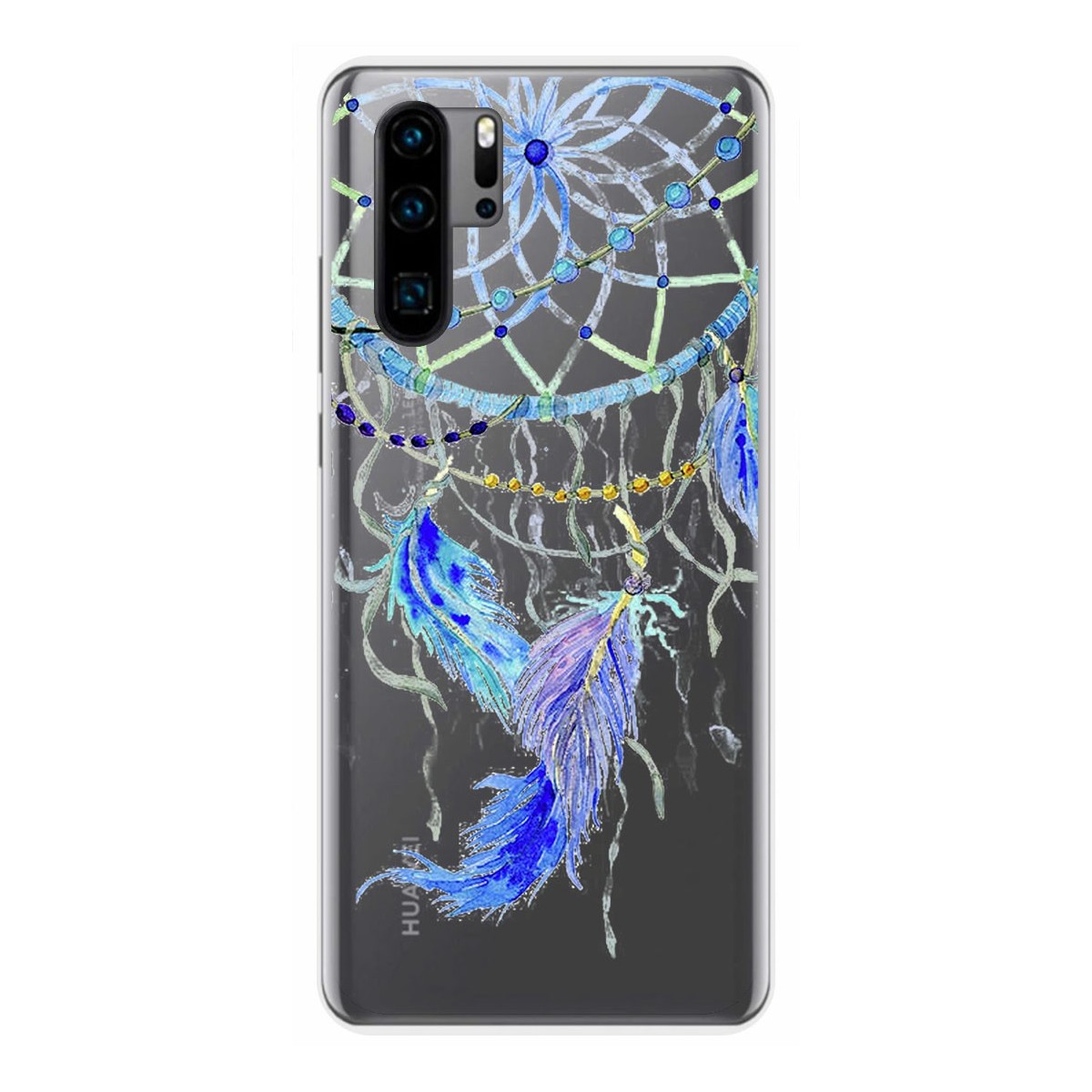 Funda Gel Transparente para Huawei P30 Pro diseño Plumas Dibujos