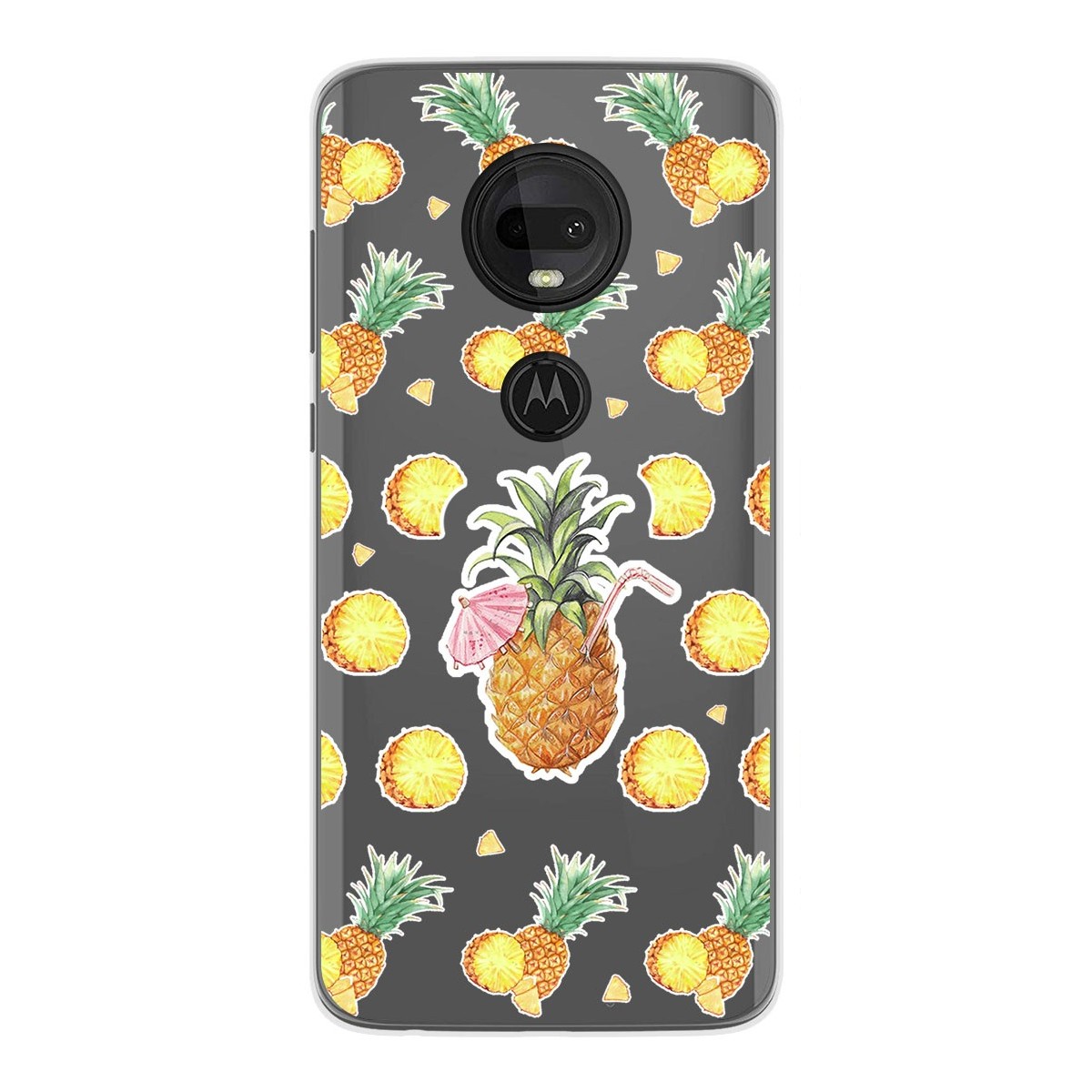 Funda Gel Transparente para Motorola Moto G7 / G7 Plus diseño Piña Dibujos
