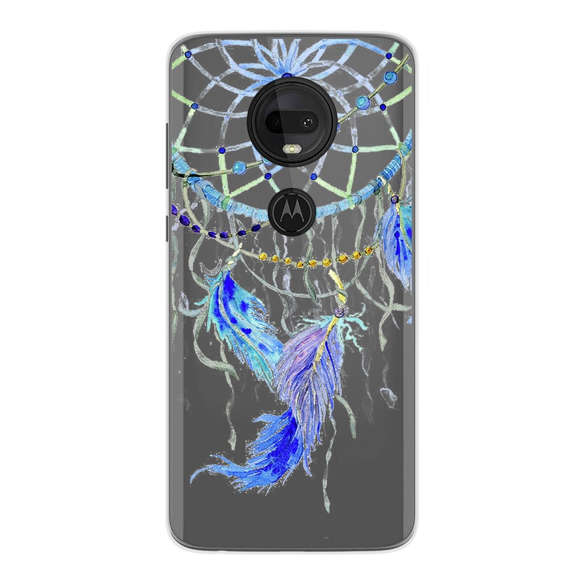 Funda Gel Transparente para Motorola Moto G7 / G7 Plus diseño Plumas Dibujos