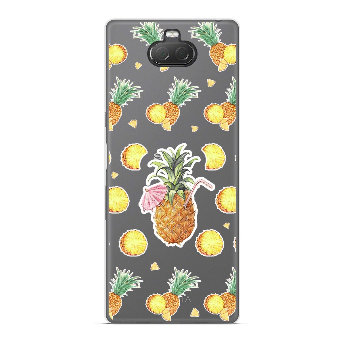 Funda Gel Transparente para Sony Xperia 10 diseño Piña Dibujos