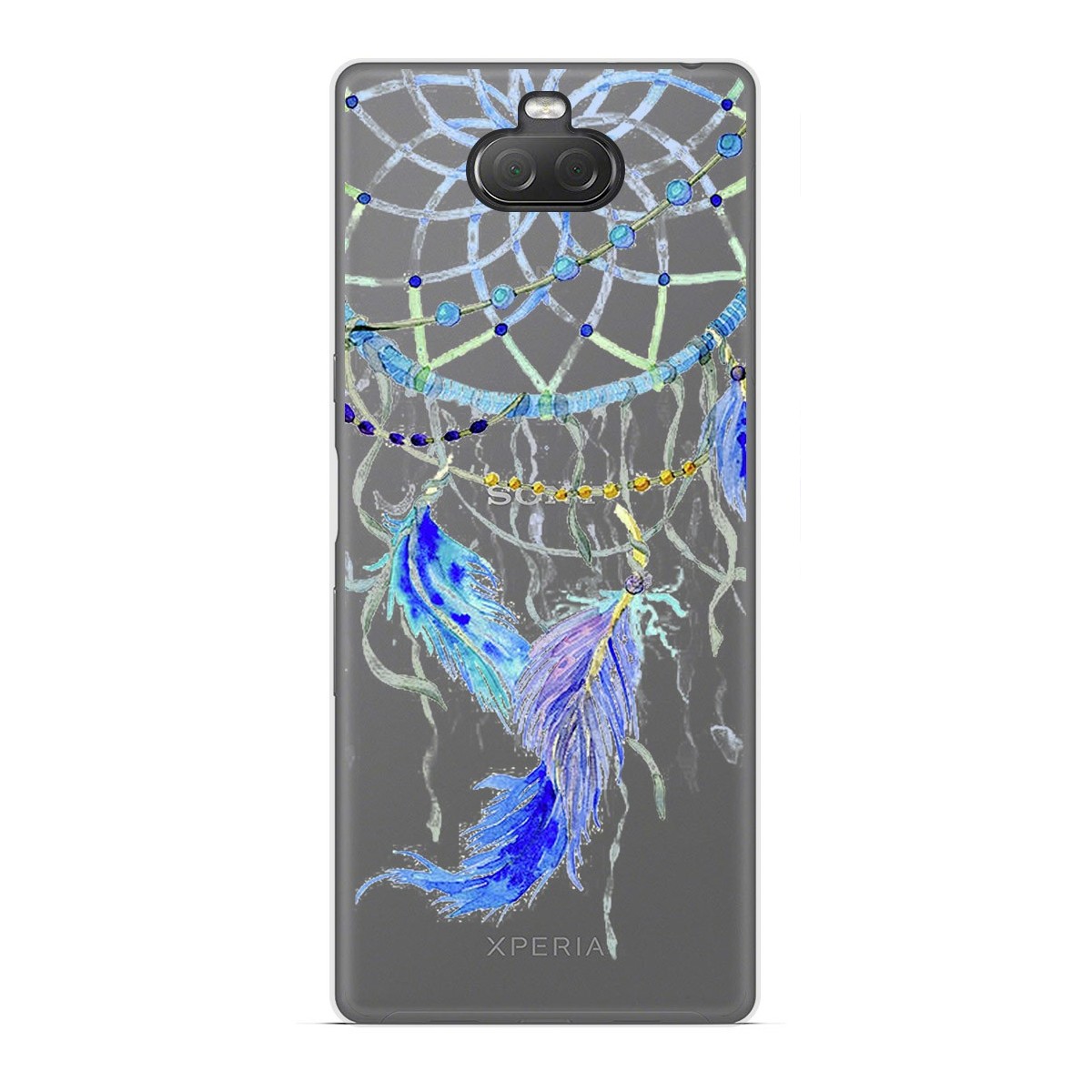 Funda Gel Transparente para Sony Xperia 10 diseño Plumas Dibujos