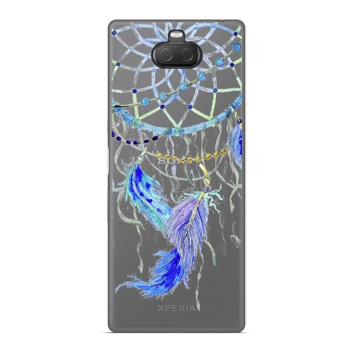 Funda Gel Transparente para Sony Xperia 10 Plus diseño Plumas Dibujos