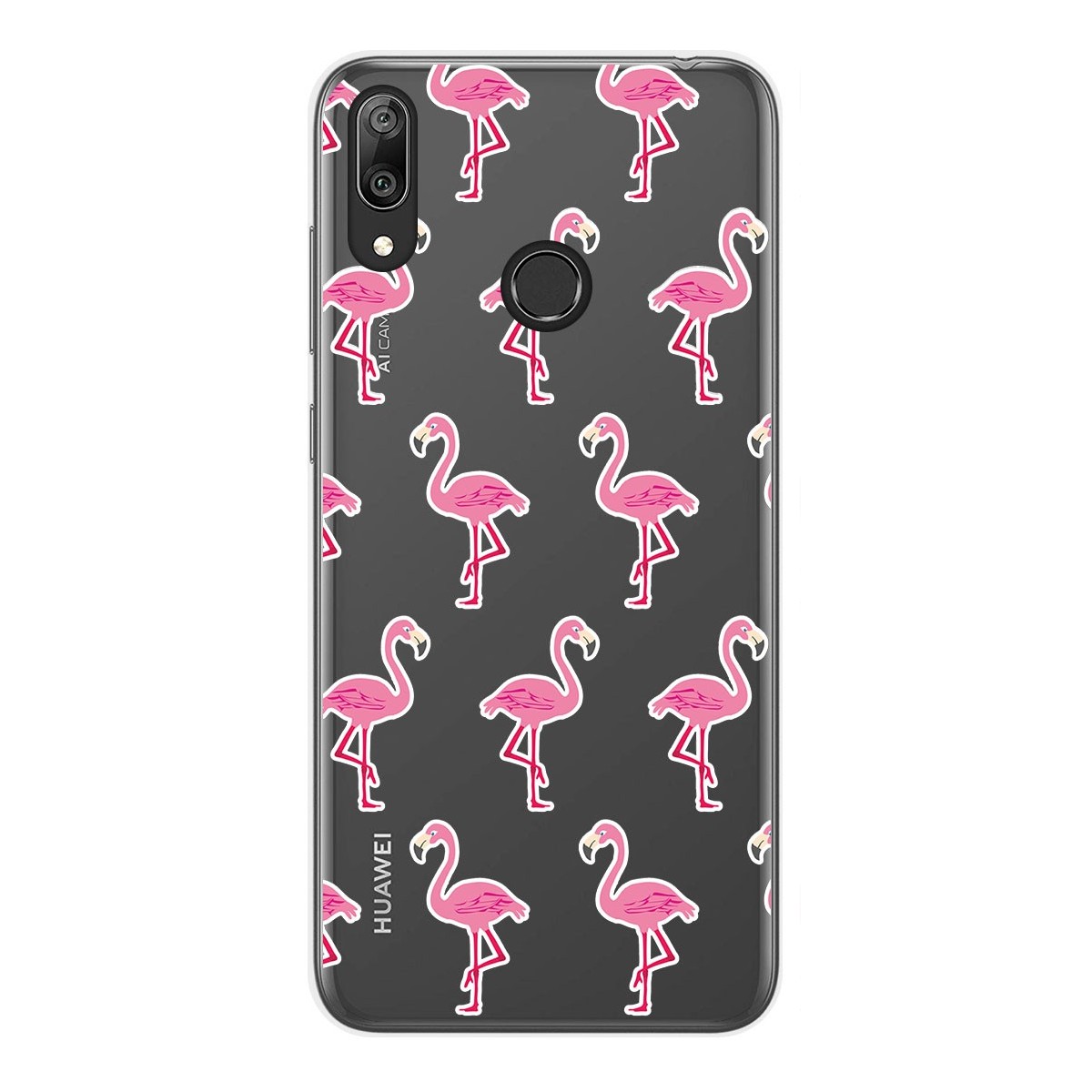 Funda Gel Transparente para Huawei Y7 2019 diseño Flamenco Dibujos