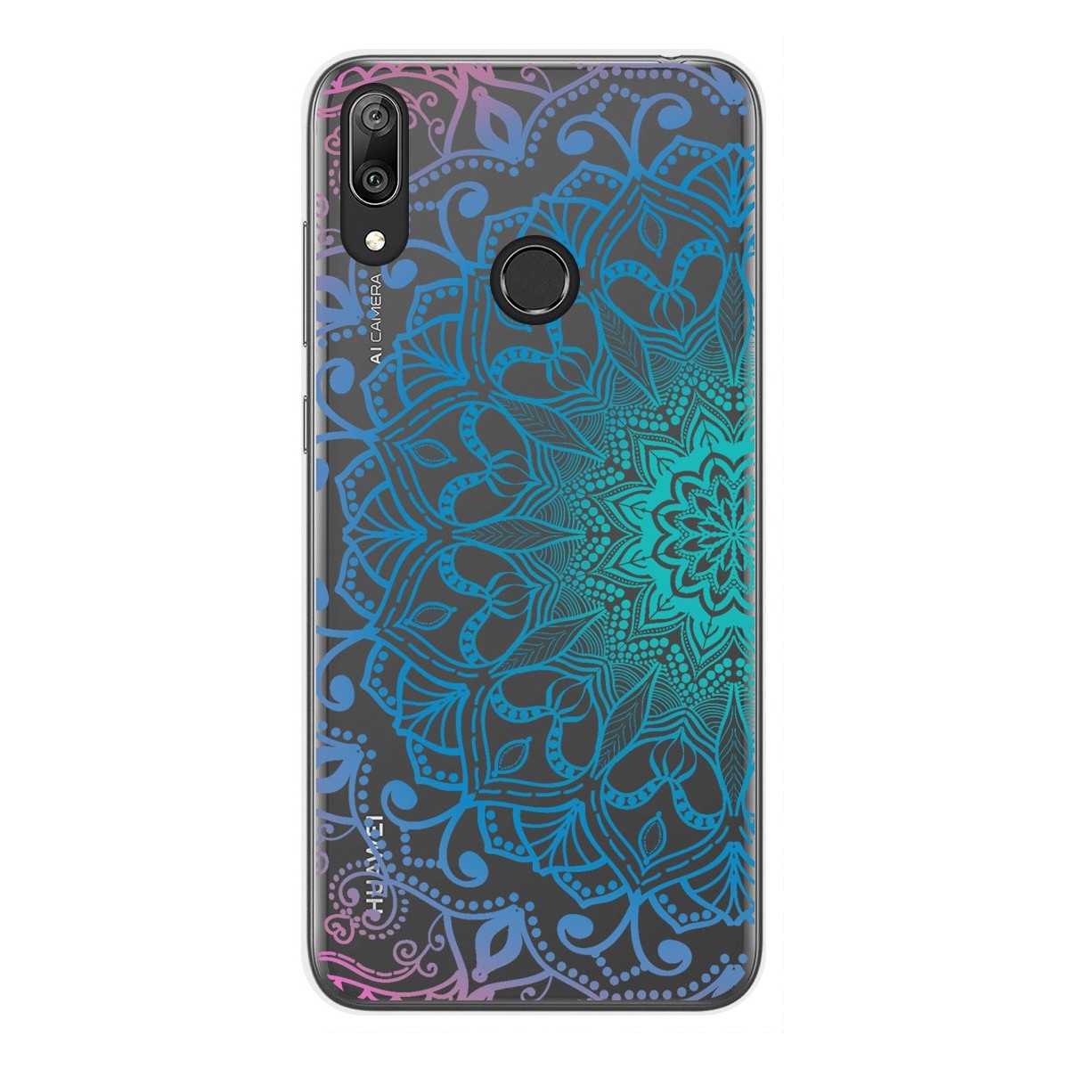 Funda Gel Transparente para Huawei Y7 2019 diseño Mandala Dibujos
