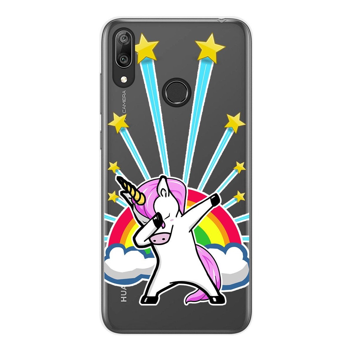 Funda Gel Transparente para Huawei Y7 2019 diseño Unicornio Dibujos