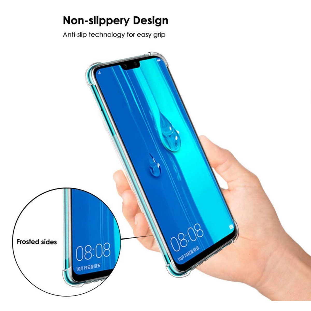 Funda Gel Tpu Anti-Shock Transparente para Huawei Y7 2019