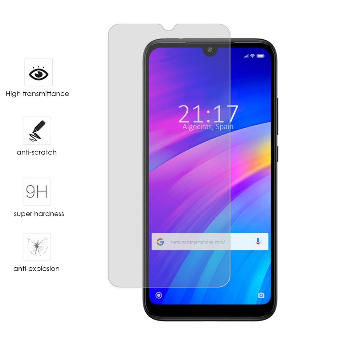 Protector Cristal Templado para Xiaomi Redmi 7 Vidrio