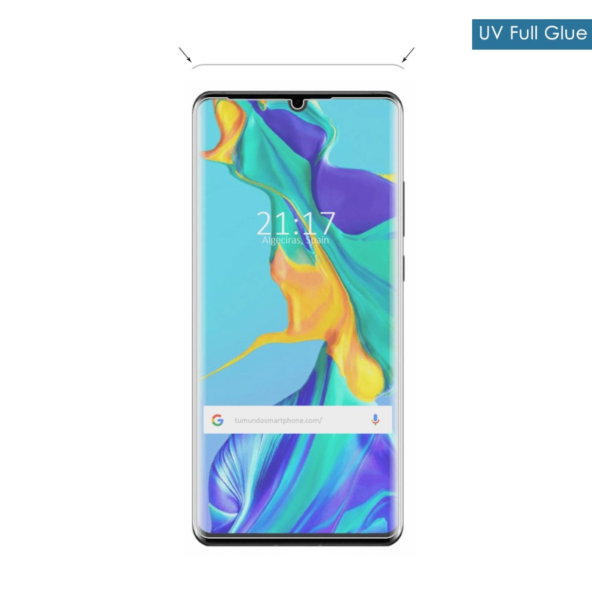 Protector Cristal Templado Completo Curvo UV Full Glue para Huawei P30 Pro