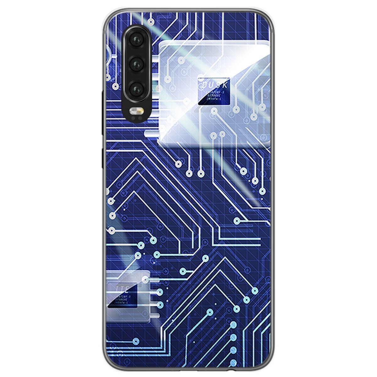 Funda Gel Tpu para Huawei P30 diseño Circuito Dibujos