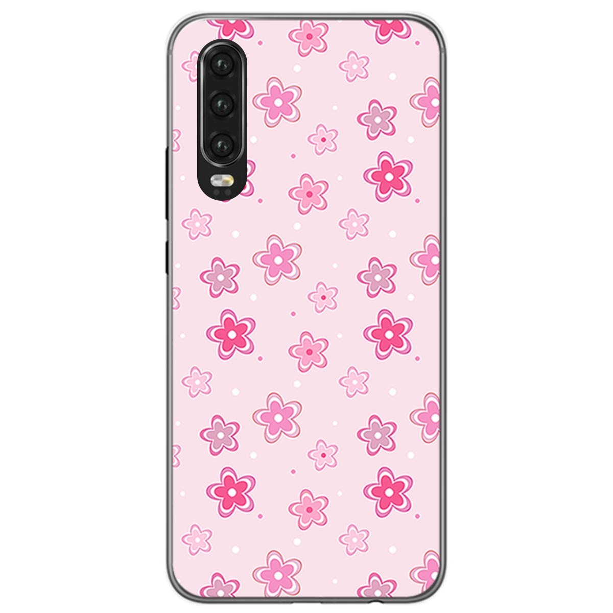 Funda Gel Tpu para Huawei P30 diseño Flores Dibujos