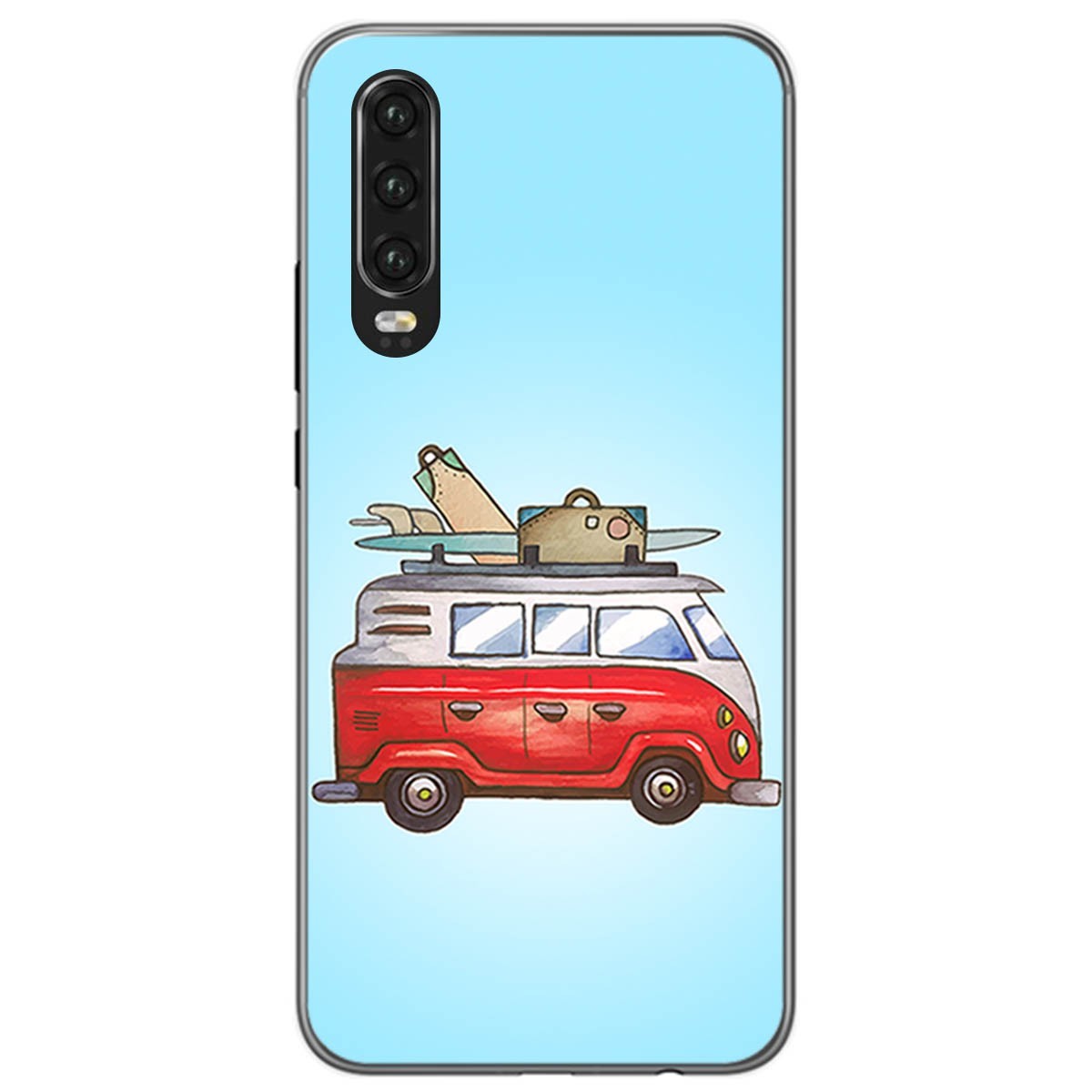 Funda Gel Tpu para Huawei P30 diseño Furgoneta Dibujos