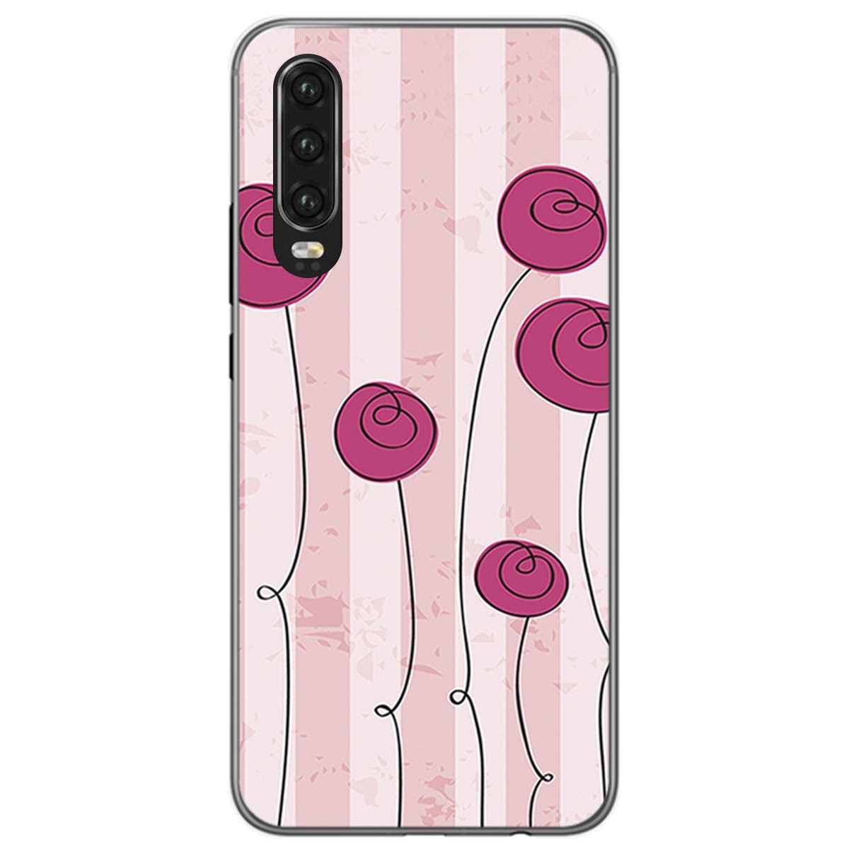 Funda Gel Tpu para Huawei P30 diseño Flores Vintage Dibujos