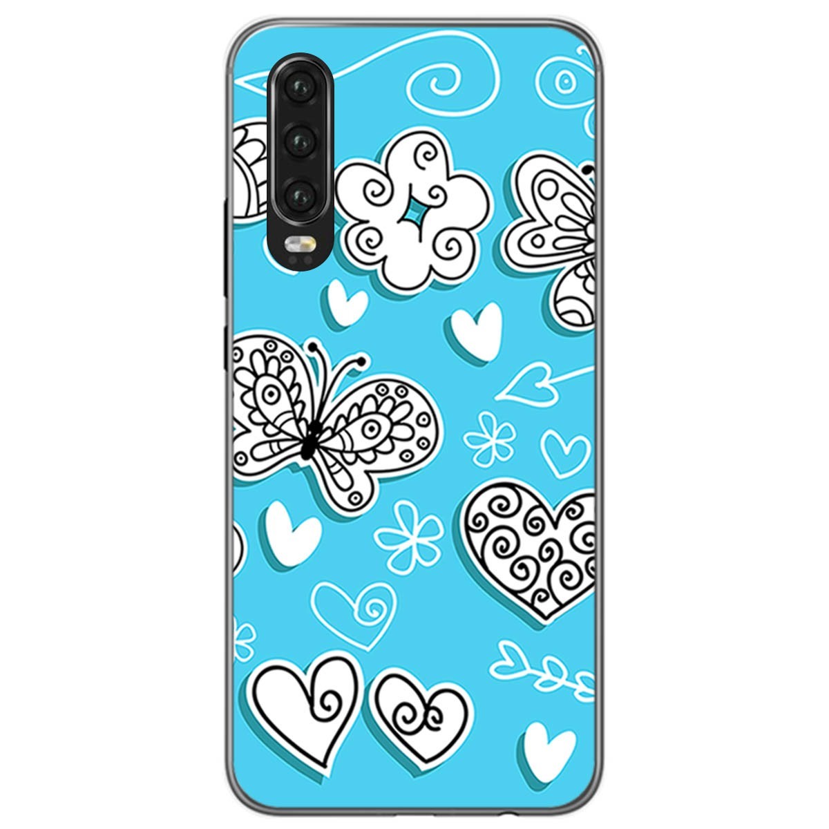 Funda Gel Tpu para Huawei P30 diseño Mariposas Dibujos