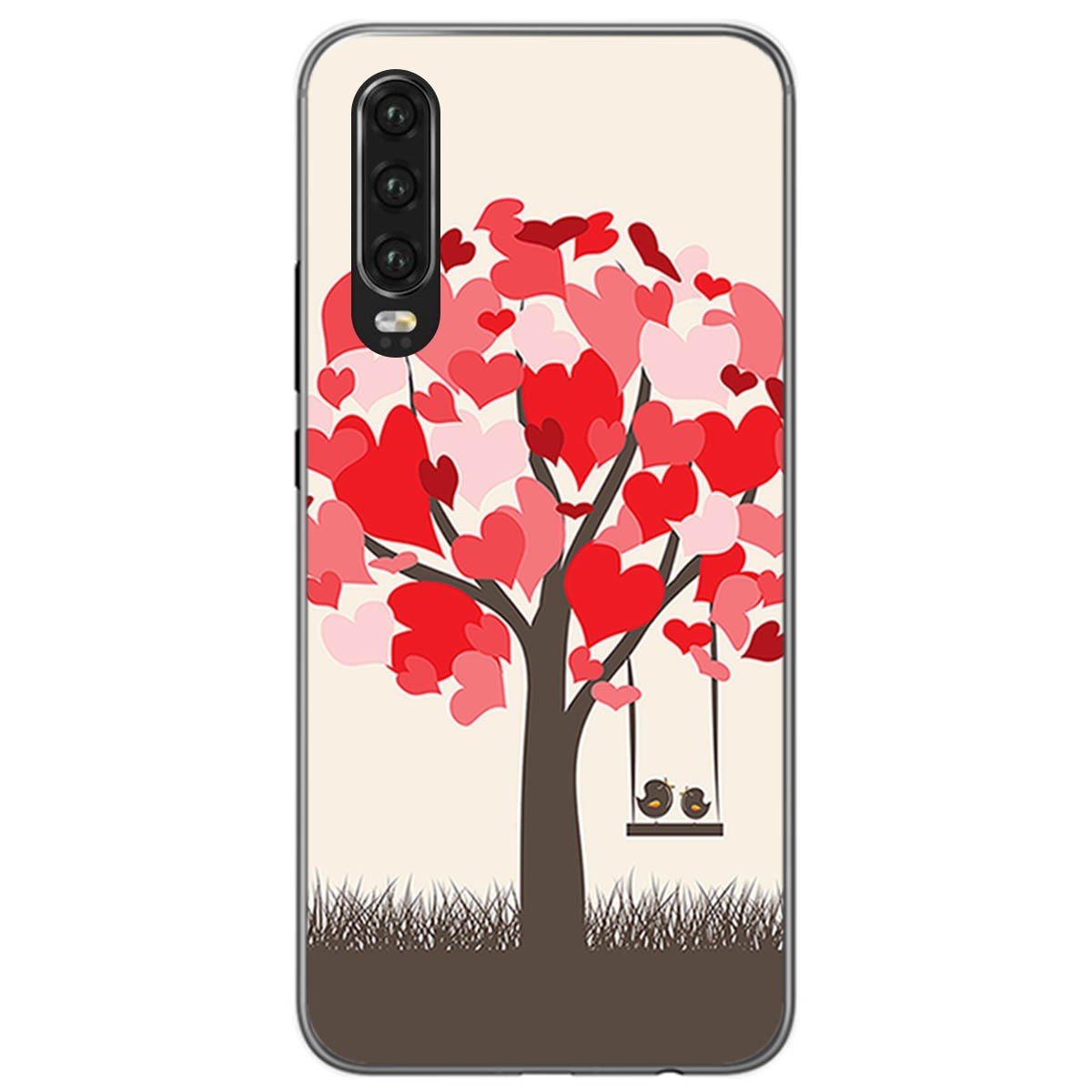 Funda Gel Tpu para Huawei P30 diseño Pajaritos Dibujos