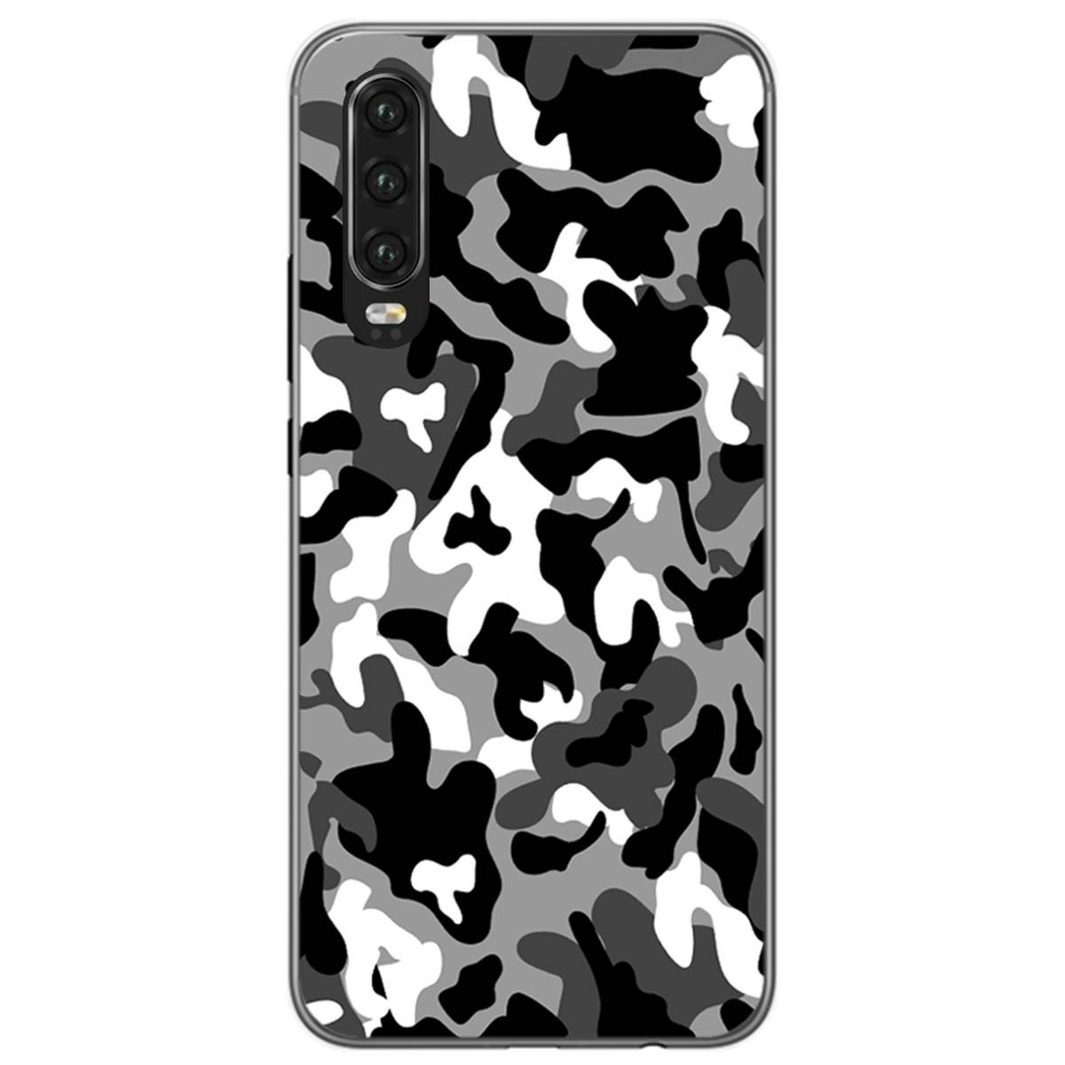 Funda Gel Tpu para Huawei P30 diseño Snow Camuflaje Dibujos