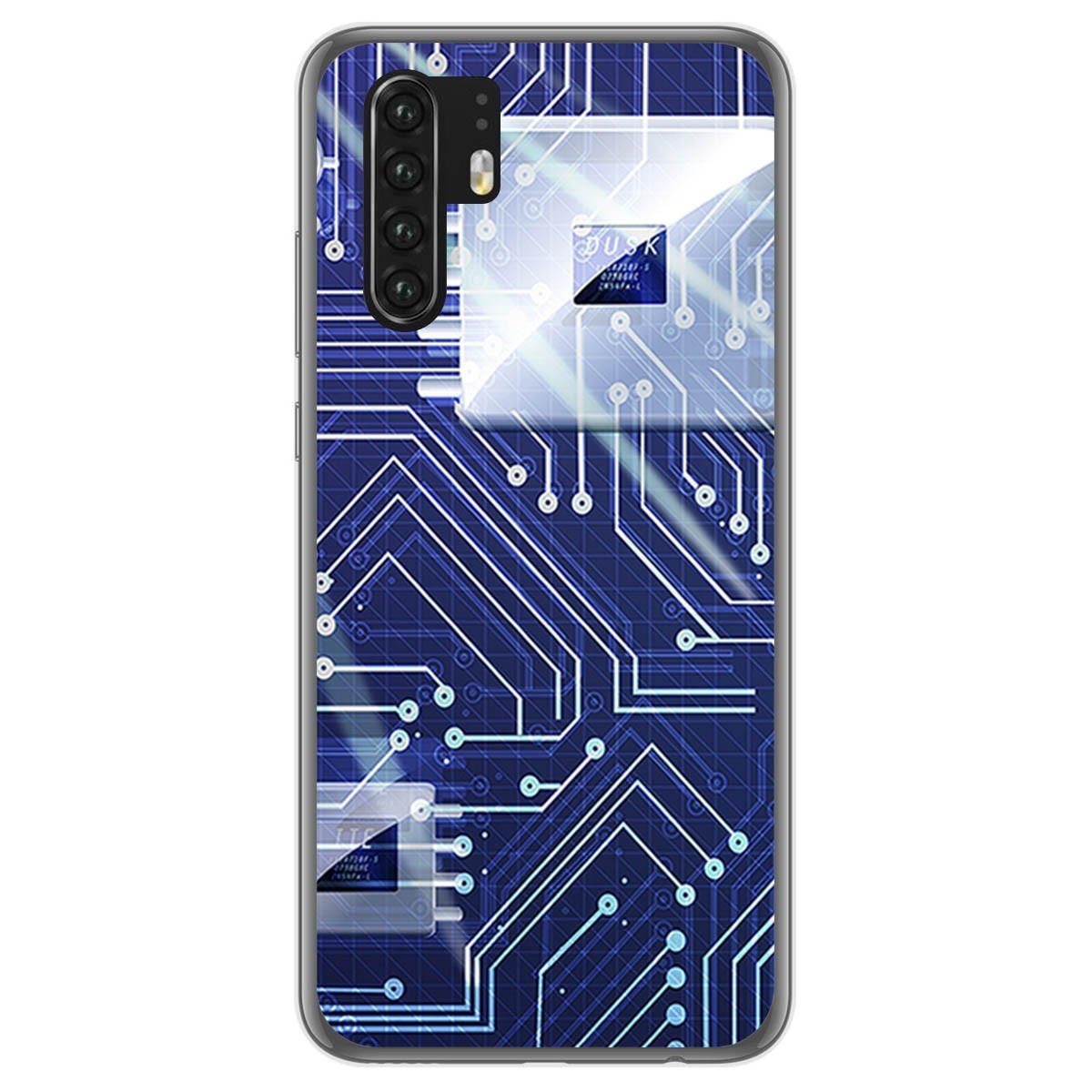 Funda Gel Tpu para Huawei P30 Pro diseño Circuito Dibujos