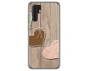 Funda Gel Tpu para Huawei P30 Pro diseño Corazones Madera Dibujos
