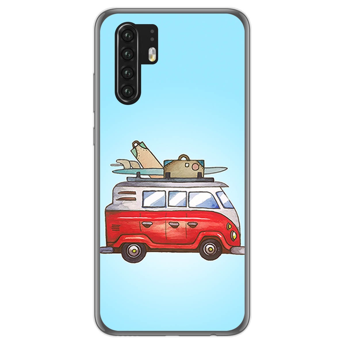 Funda Gel Tpu para Huawei P30 Pro diseño Furgoneta Dibujos